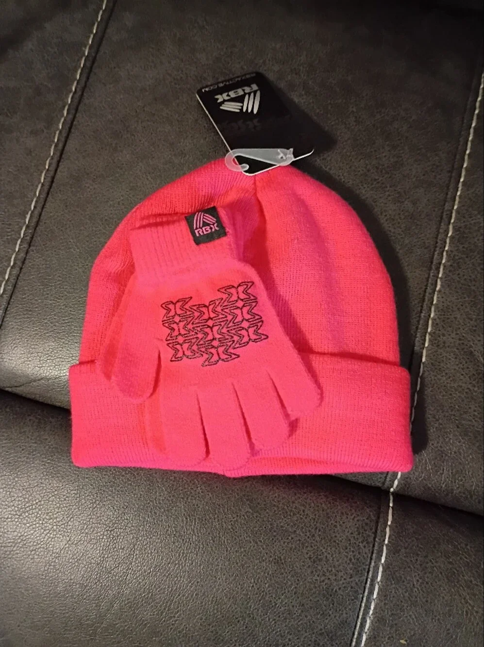 Kids Hot Pink Beanie & Gloves Set - Rbx
